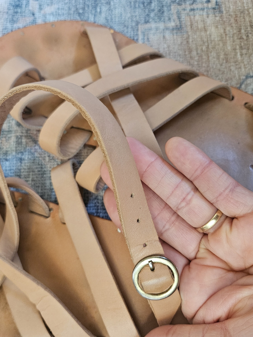 beek Tan Leather Multi-Strap Gannett Sandals - Picture 3 of 9